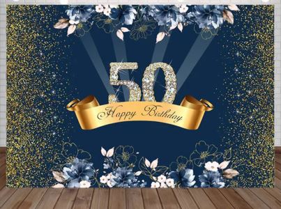 TOILE DE FOND 50 ANS HAPPY BIRTHDAY